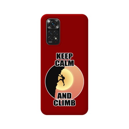 Funda Silicona Líquida Roja para Xiaomi Redmi Note 11 / 11s diseño Hombre Escalada Dibujos