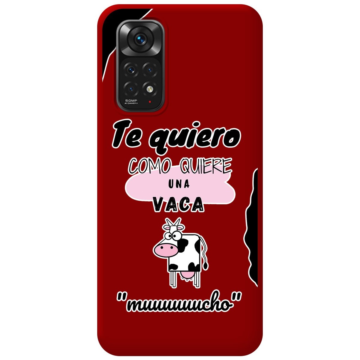 Funda Silicona Líquida Roja para Xiaomi Redmi Note 11 / 11s diseño Vaca Dibujos