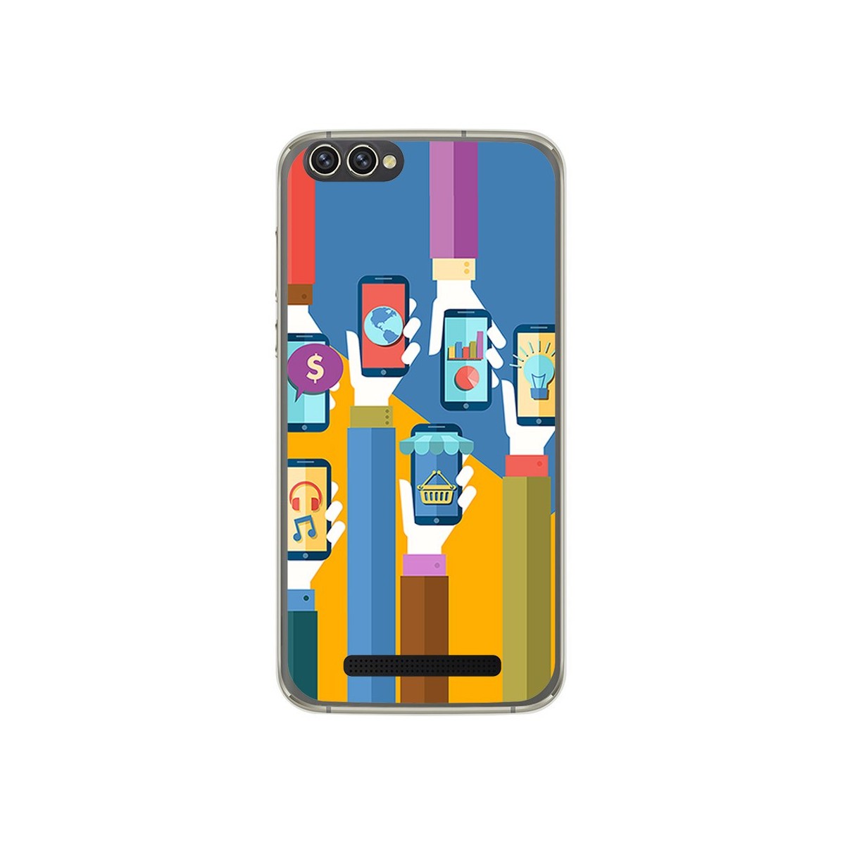 Funda Gel Tpu para Doogee X30 Diseño Apps Dibujos