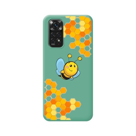 Funda Silicona Líquida Verde para Xiaomi Redmi Note 11 / 11s diseño Abeja Dibujos