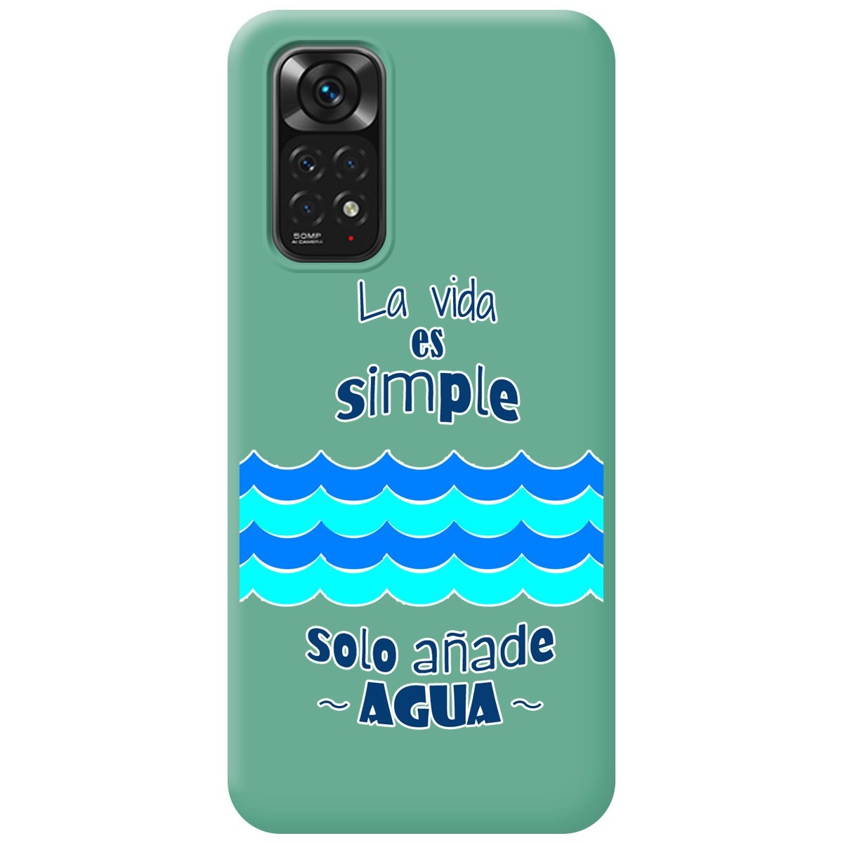 Funda Silicona Líquida Verde para Xiaomi Redmi Note 11 / 11s diseño Agua Dibujos