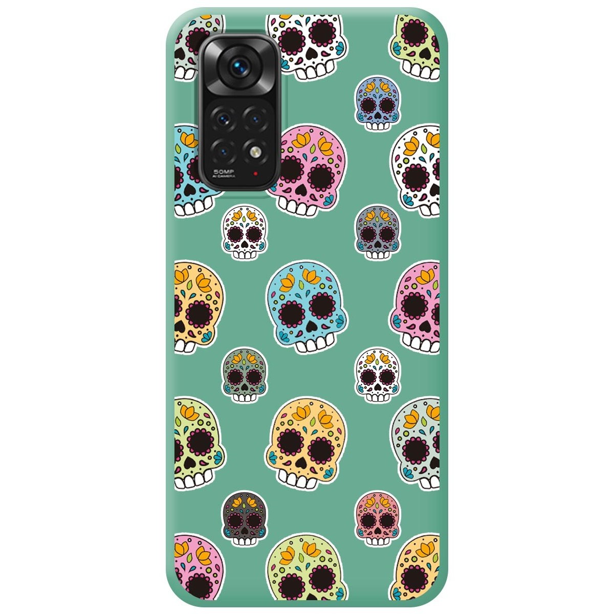 Funda Silicona Líquida Verde para Xiaomi Redmi Note 11 / 11s diseño Catrina Dibujos