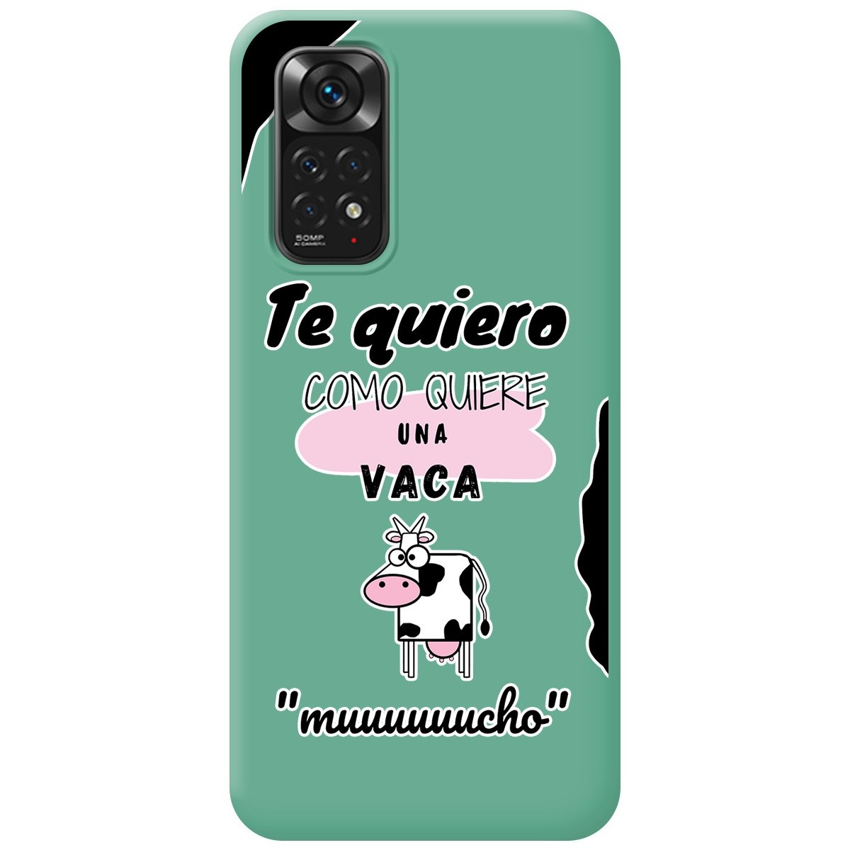 Funda Silicona Líquida Verde para Xiaomi Redmi Note 11 / 11s diseño Vaca Dibujos