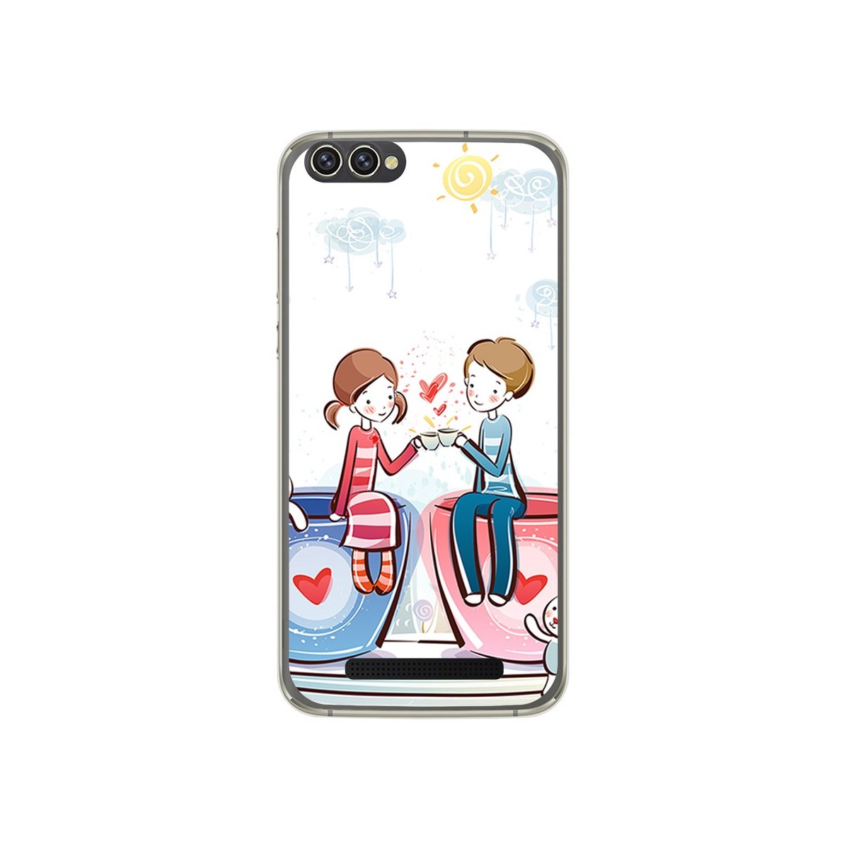 Funda Gel Tpu para Doogee X30 Diseño Cafe Dibujos