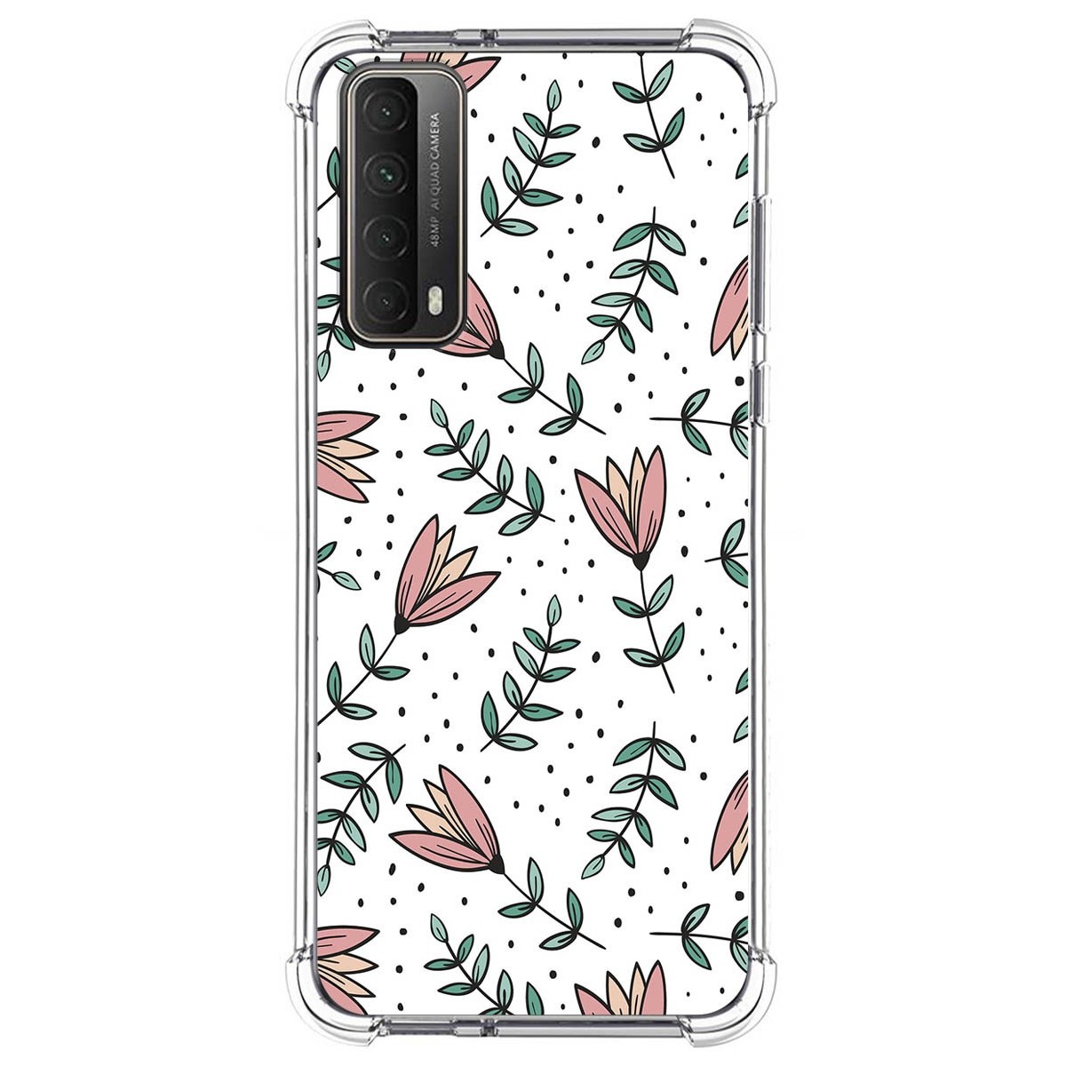 Funda Silicona Antigolpes para Huawei P Smart 2021 diseño Flores 01 Dibujos