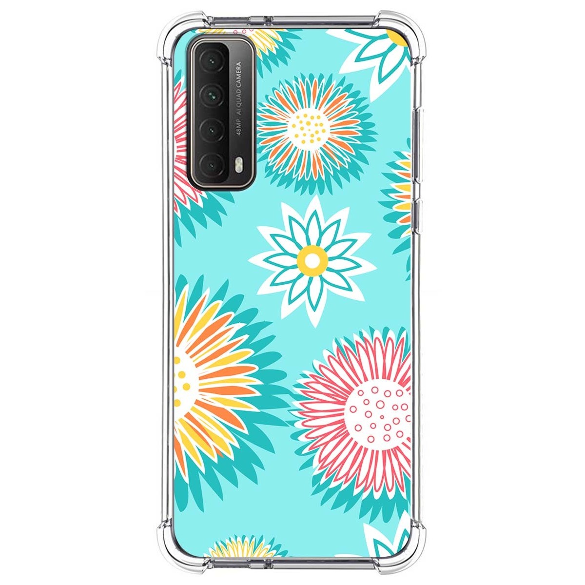 Funda Silicona Antigolpes para Huawei P Smart 2021 diseño Flores 05 Dibujos