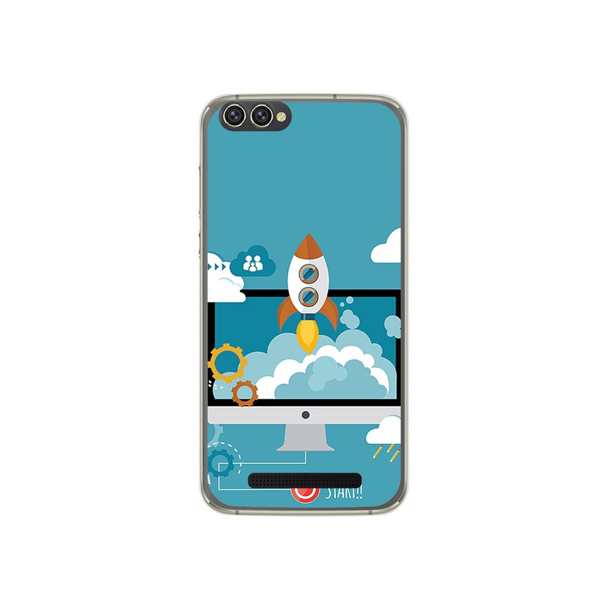 Funda Gel Tpu para Doogee X30 Diseño Cohete Dibujos