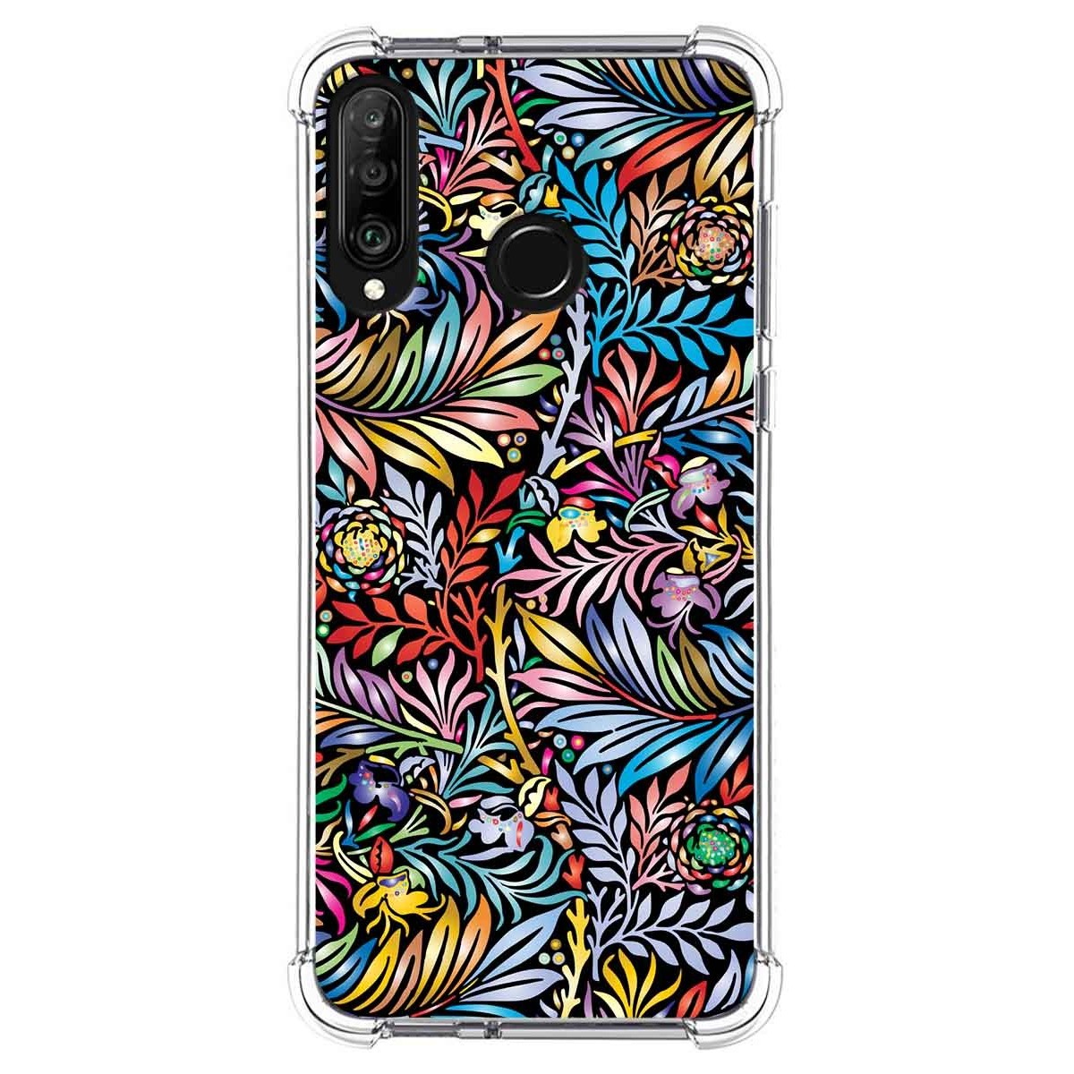 Funda Silicona Antigolpes para Huawei P30 Lite diseño Flores 04 Dibujos