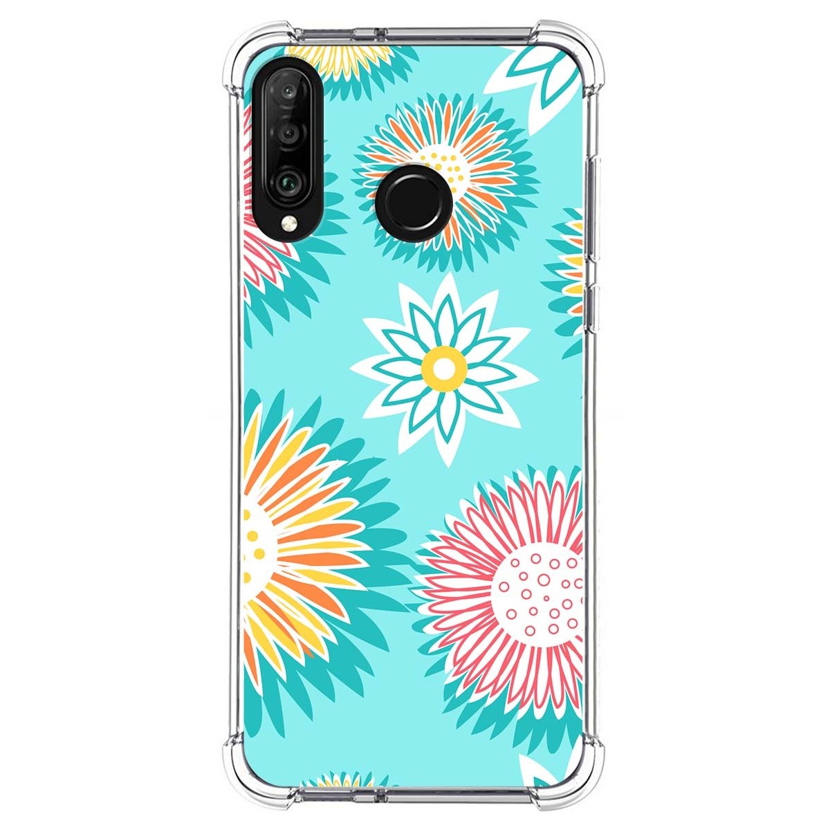 Funda Silicona Antigolpes para Huawei P30 Lite diseño Flores 05 Dibujos
