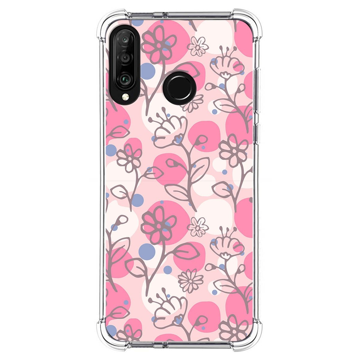 Funda Silicona Antigolpes para Huawei P30 Lite diseño Flores 07 Dibujos