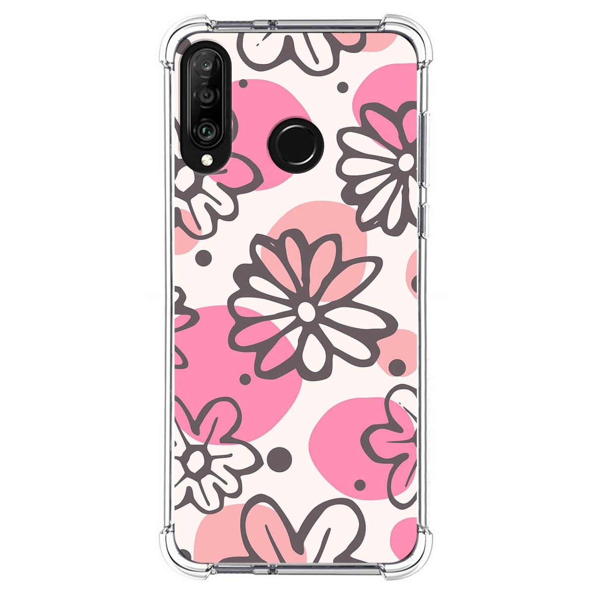 Funda Silicona Antigolpes para Huawei P30 Lite diseño Flores 09 Dibujos