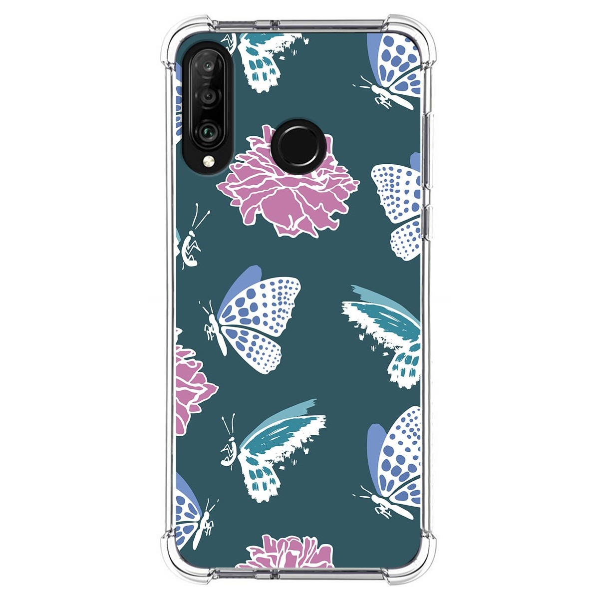 Funda Silicona Antigolpes para Huawei P30 Lite diseño Flores 10 Dibujos