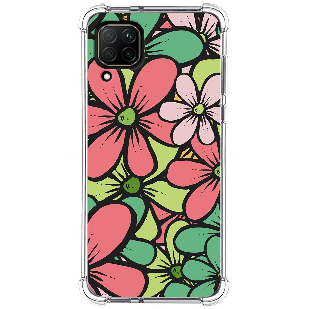 Funda Silicona Antigolpes para Huawei P40 Lite diseño Flores 02 Dibujos