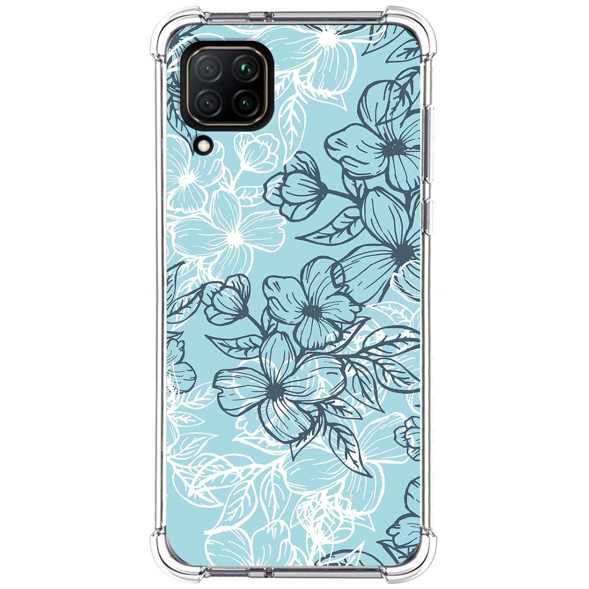 Funda Silicona Antigolpes para Huawei P40 Lite diseño Flores 03 Dibujos