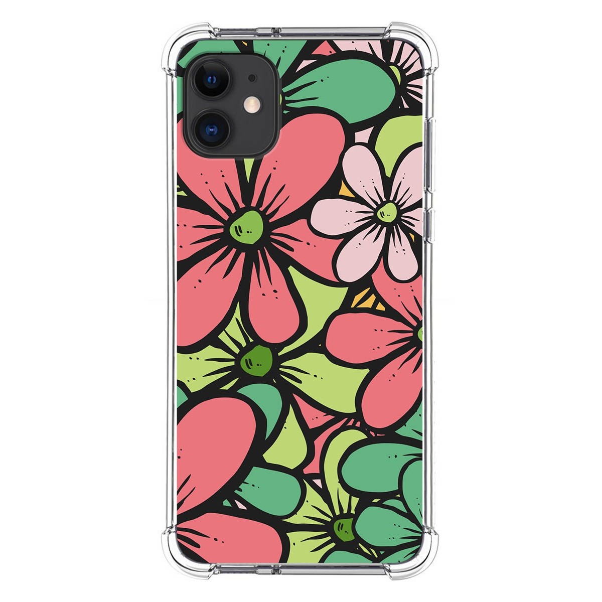 Funda Silicona Antigolpes para Iphone 11 (6.1) diseño Flores 02 Dibujos