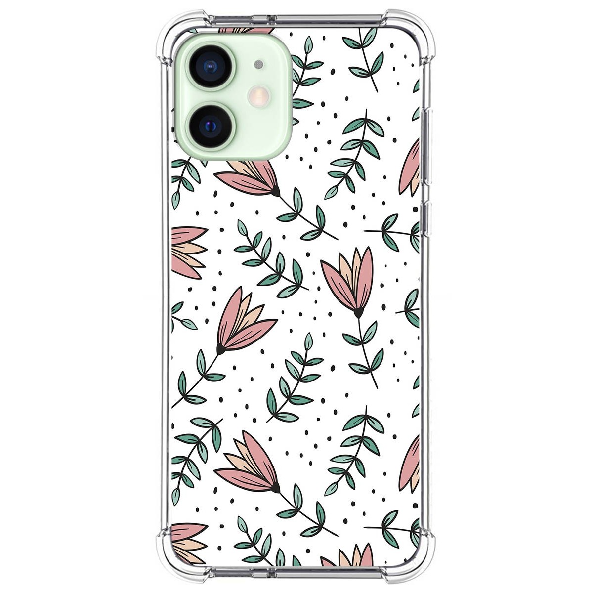 Funda Silicona Antigolpes para Iphone 12 Mini (5.4) diseño Flores 01 Dibujos