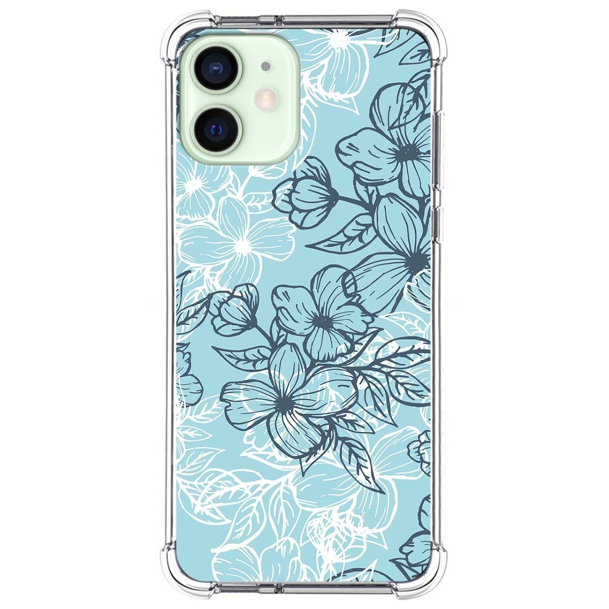 Funda Silicona Antigolpes para Iphone 12 Mini (5.4) diseño Flores 03 Dibujos