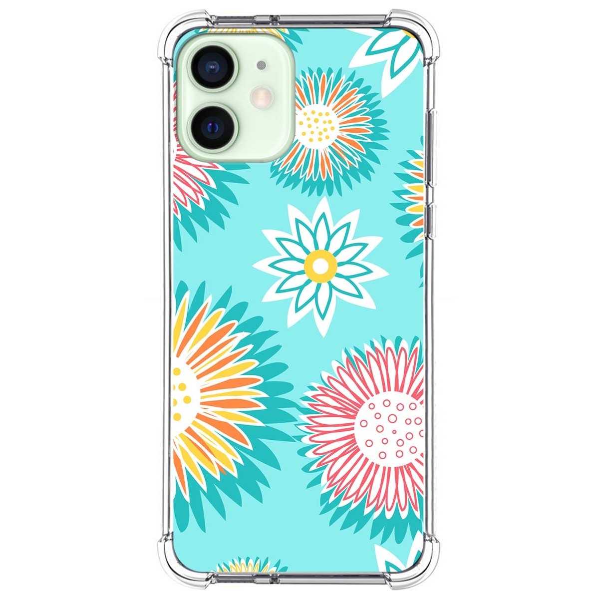 Funda Silicona Antigolpes para Iphone 12 Mini (5.4) diseño Flores 05 Dibujos