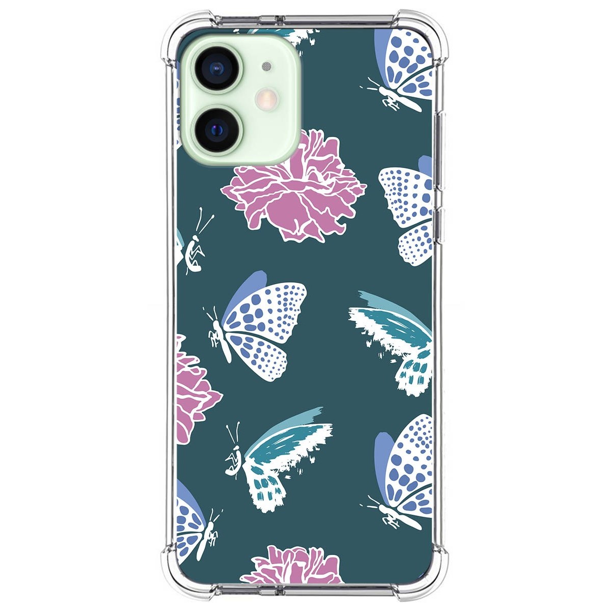 Funda Silicona Antigolpes para Iphone 12 Mini (5.4) diseño Flores 10 Dibujos