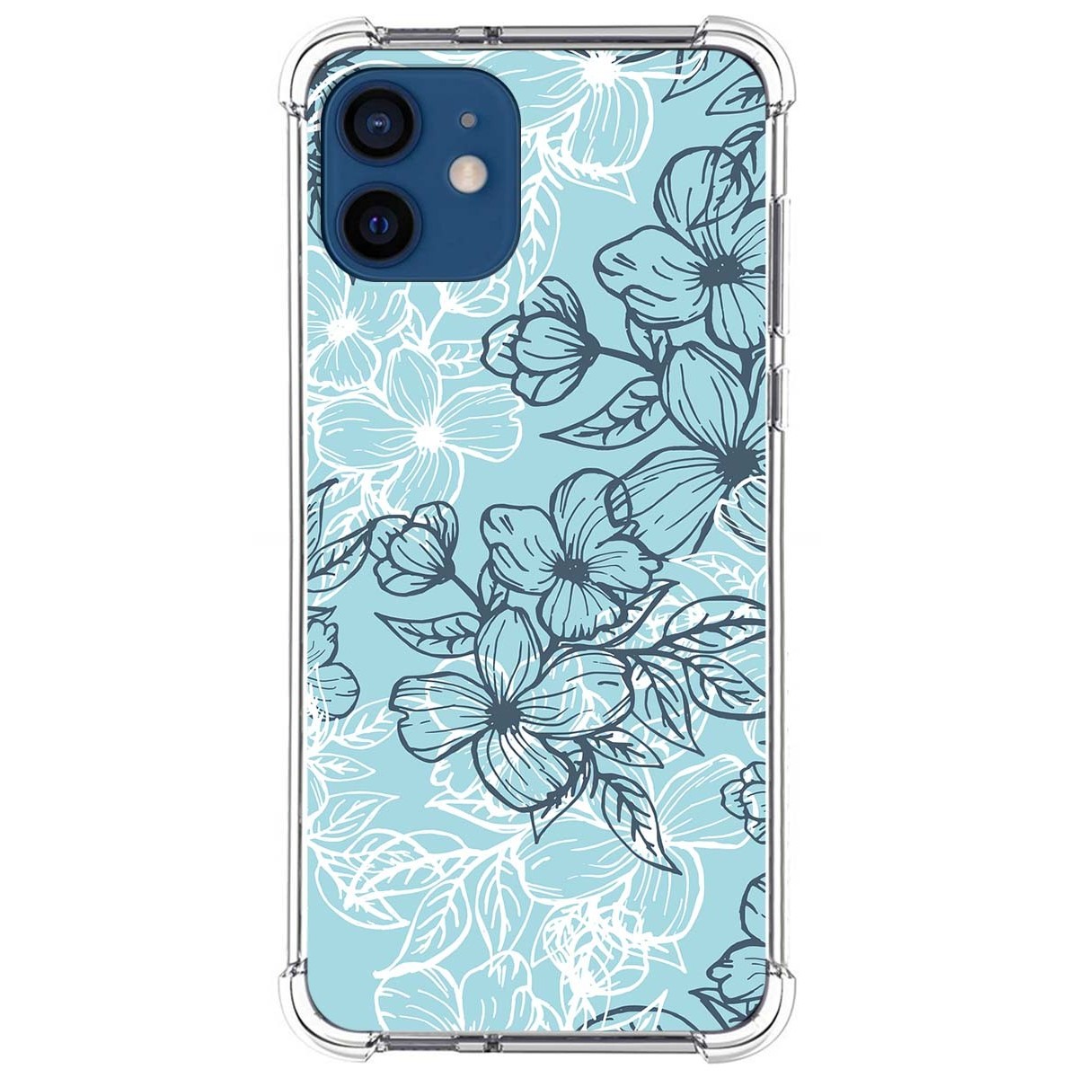 Funda Silicona Antigolpes para Iphone 12 / 12 Pro (6.1) diseño Flores 03 Dibujos