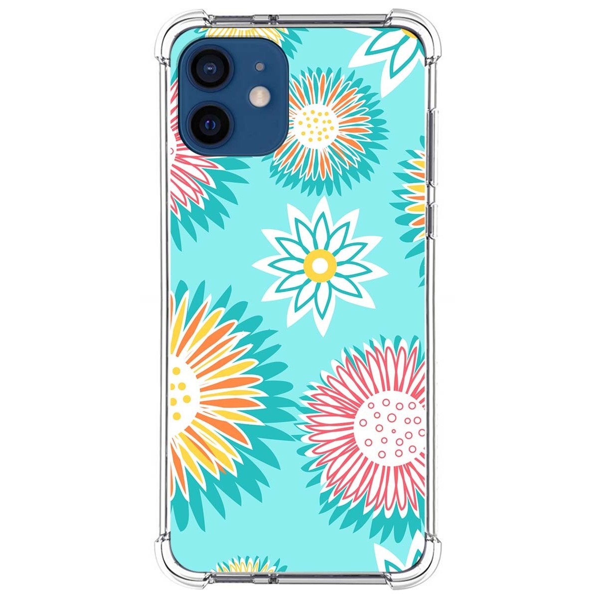Funda Silicona Antigolpes para Iphone 12 / 12 Pro (6.1) diseño Flores 05 Dibujos