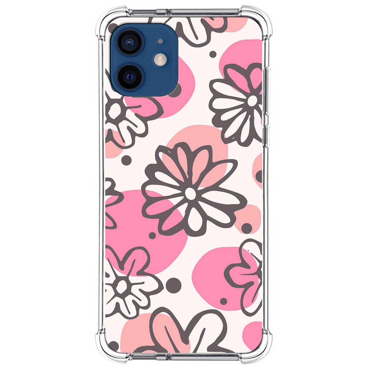 Funda Silicona Antigolpes para Iphone 12 / 12 Pro (6.1) diseño Flores 09 Dibujos