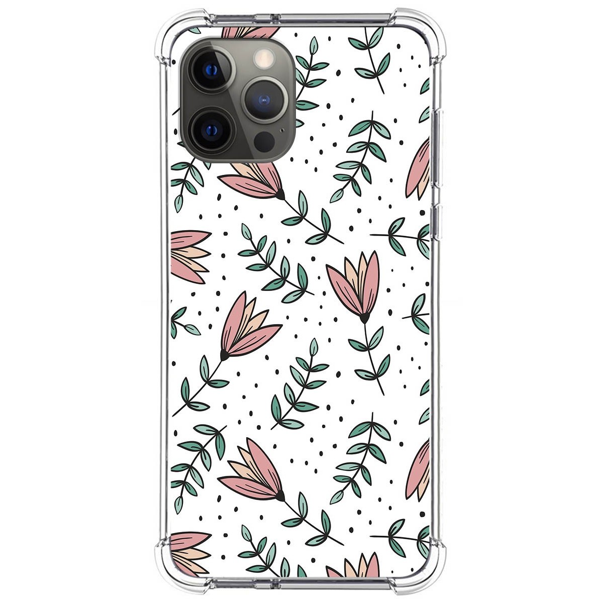 Funda Silicona Antigolpes para Iphone 12 Pro Max (6.7) diseño Flores 01 Dibujos