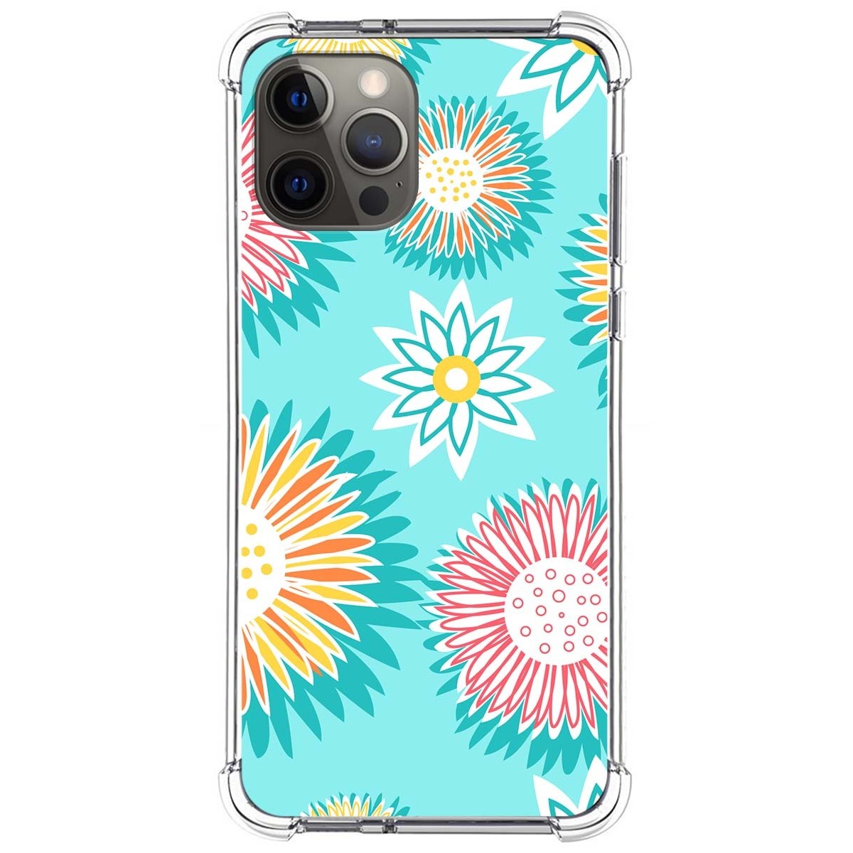 Funda Silicona Antigolpes para Iphone 12 Pro Max (6.7) diseño Flores 05 Dibujos