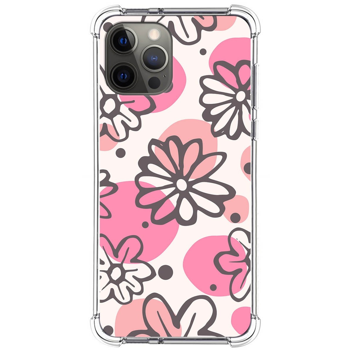 Funda Silicona Antigolpes para Iphone 12 Pro Max (6.7) diseño Flores 09 Dibujos
