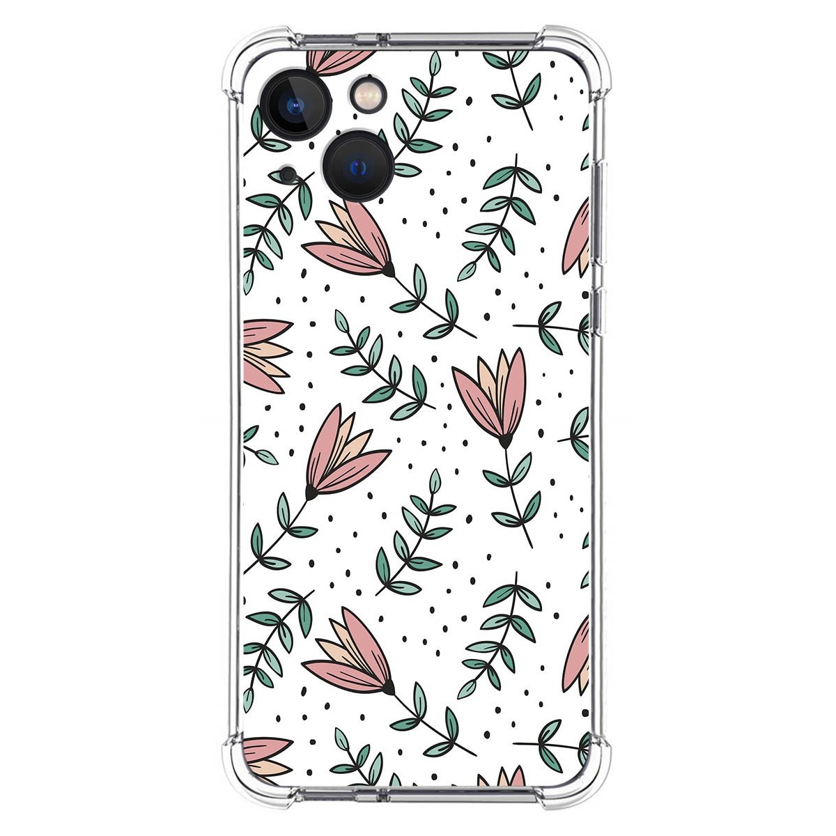 Funda Silicona Antigolpes para Iphone 13 (6.1) diseño Flores 01 Dibujos