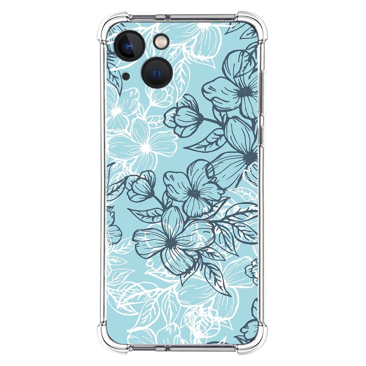 Funda Silicona Antigolpes para Iphone 13 (6.1) diseño Flores 03 Dibujos