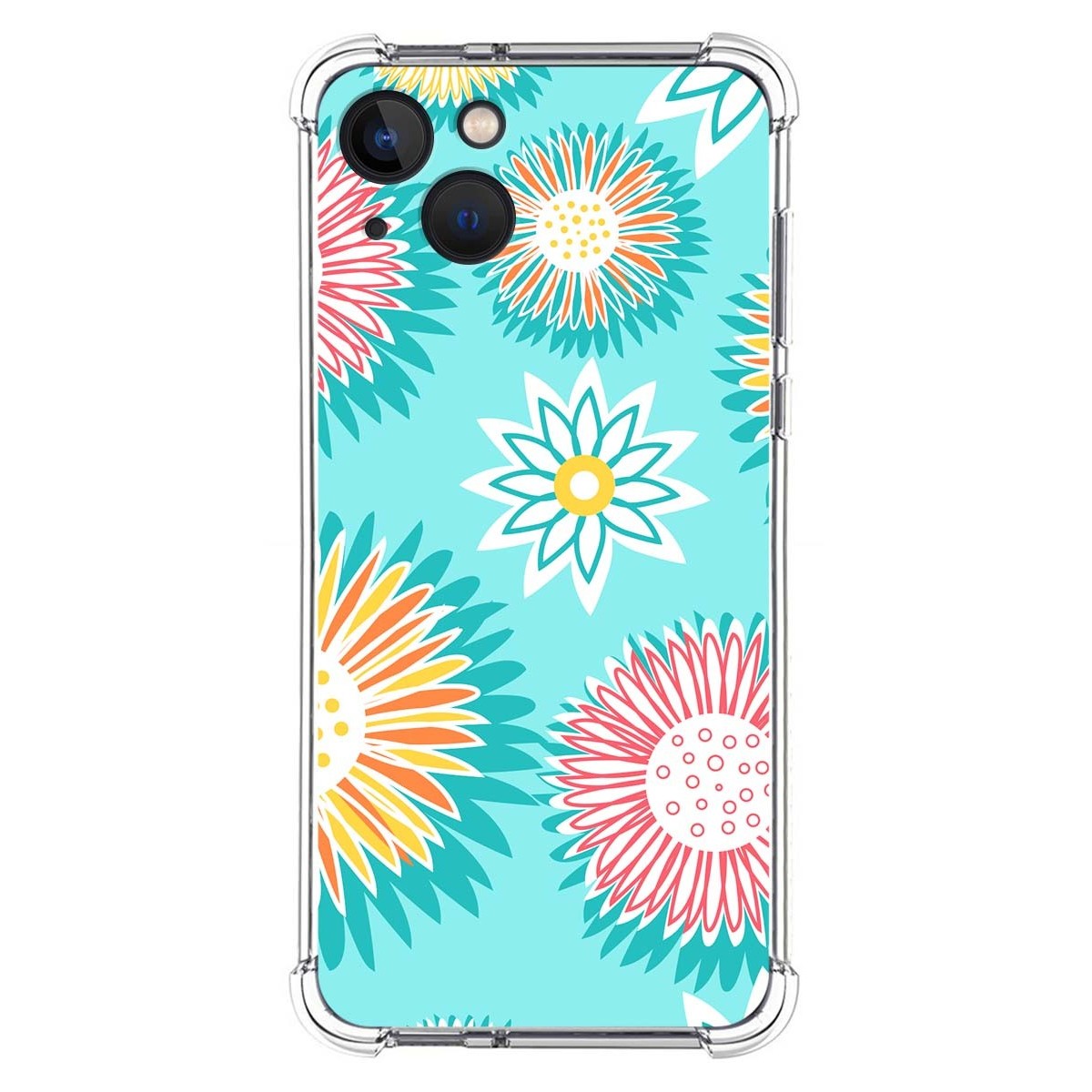 Funda Silicona Antigolpes para Iphone 13 (6.1) diseño Flores 05 Dibujos