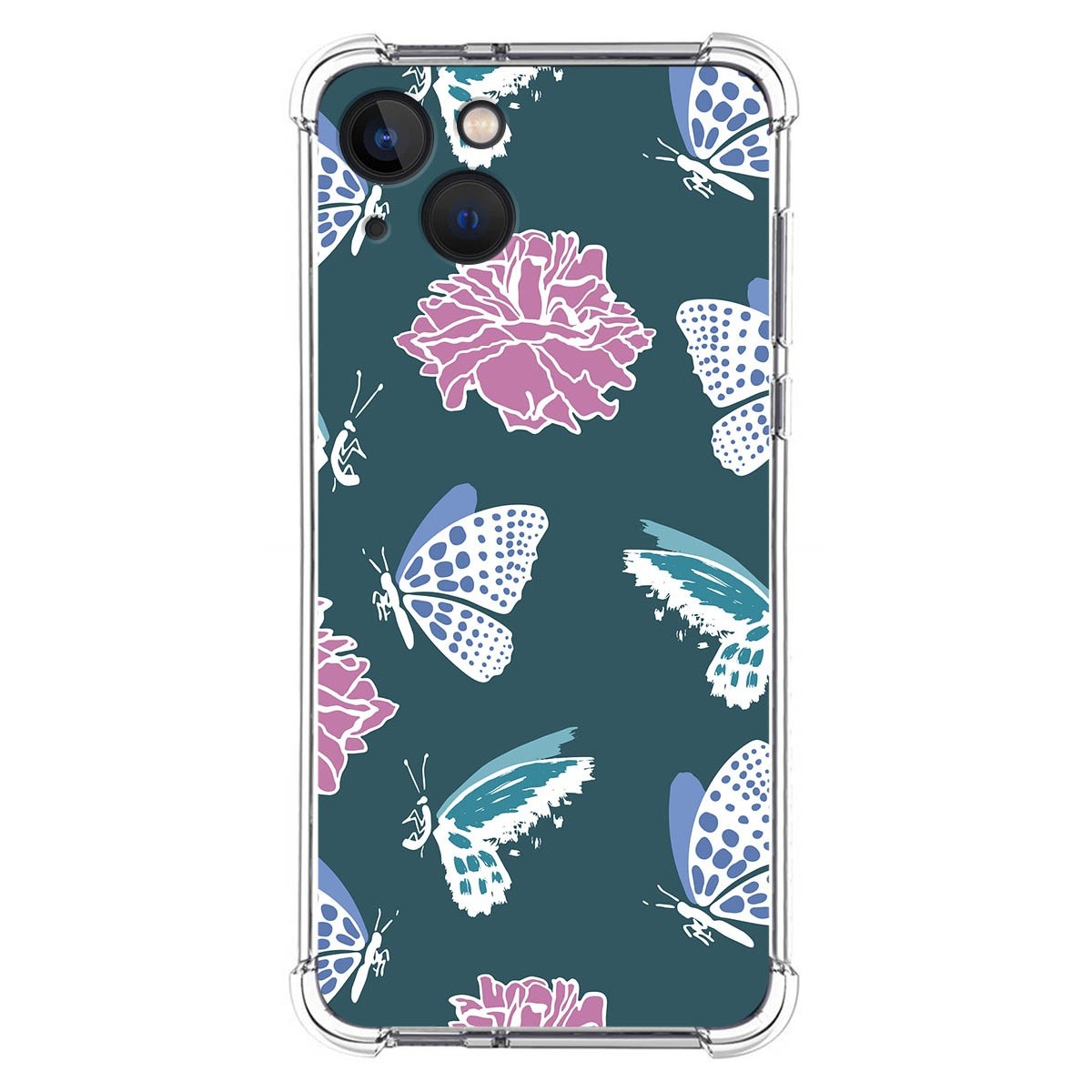Funda Silicona Antigolpes para Iphone 13 (6.1) diseño Flores 10 Dibujos