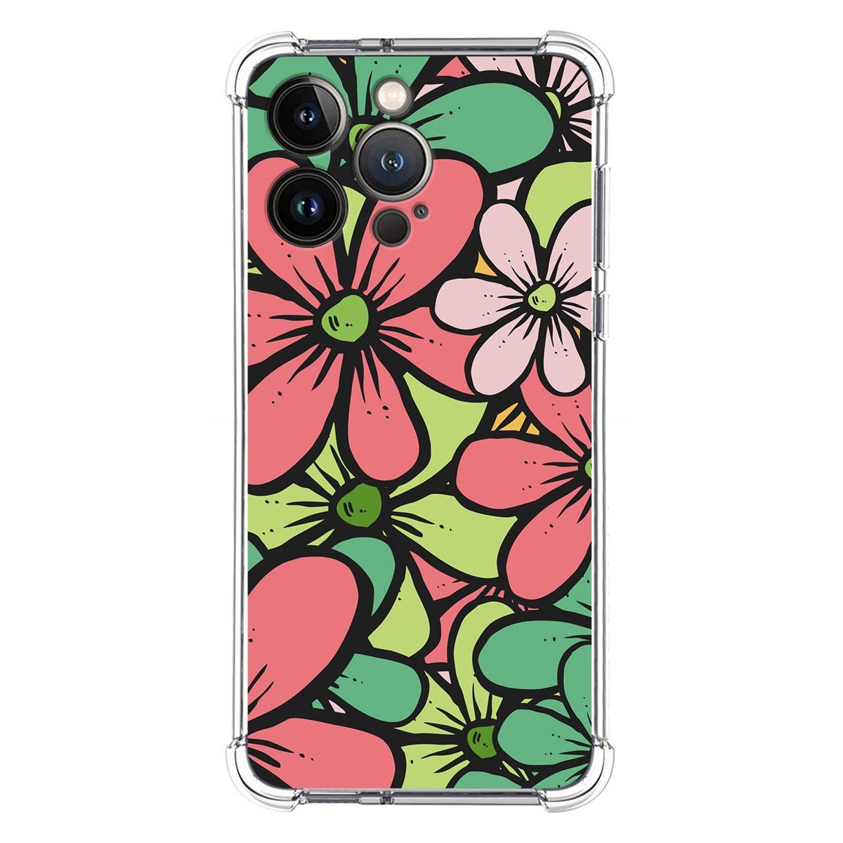 Funda Silicona Antigolpes para Iphone 13 Pro (6.1) diseño Flores 02 Dibujos