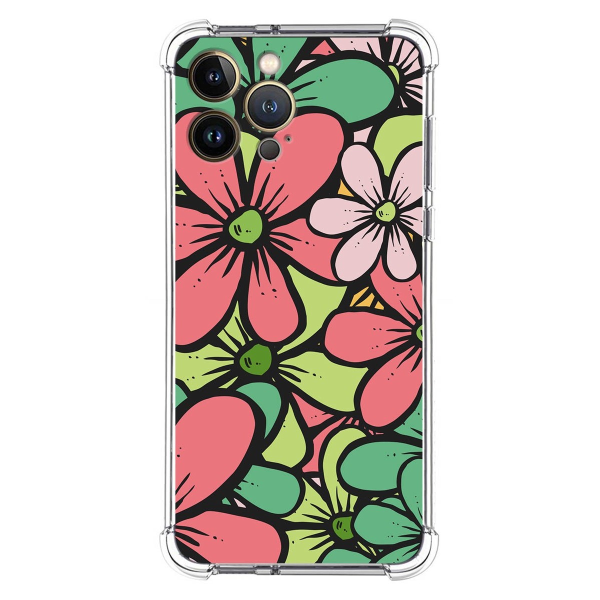 Funda Silicona Antigolpes para Iphone 13 Pro Max (6.7) diseño Flores 02 Dibujos