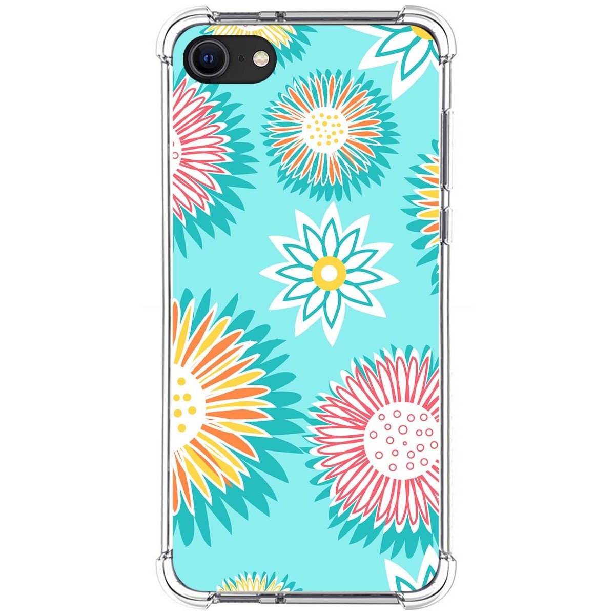Funda Silicona Antigolpes para Iphone SE 2020 diseño Flores 05 Dibujos