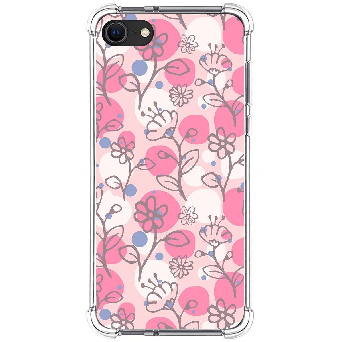 Funda Silicona Antigolpes para Iphone SE 2020 diseño Flores 07 Dibujos