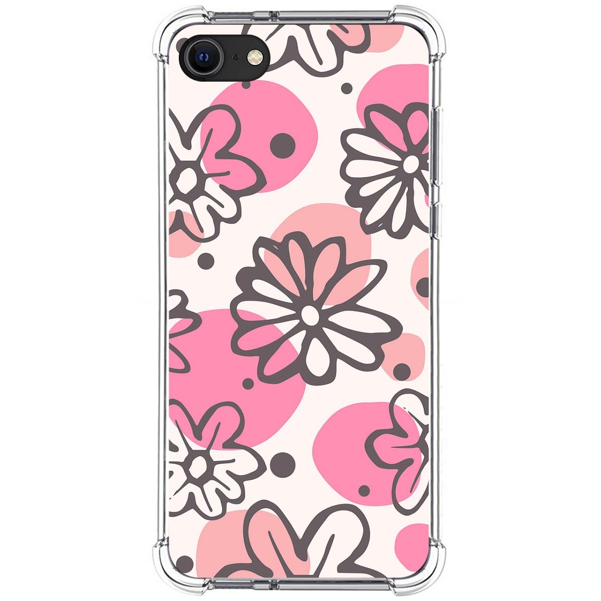 Funda Silicona Antigolpes para Iphone SE 2020 diseño Flores 09 Dibujos