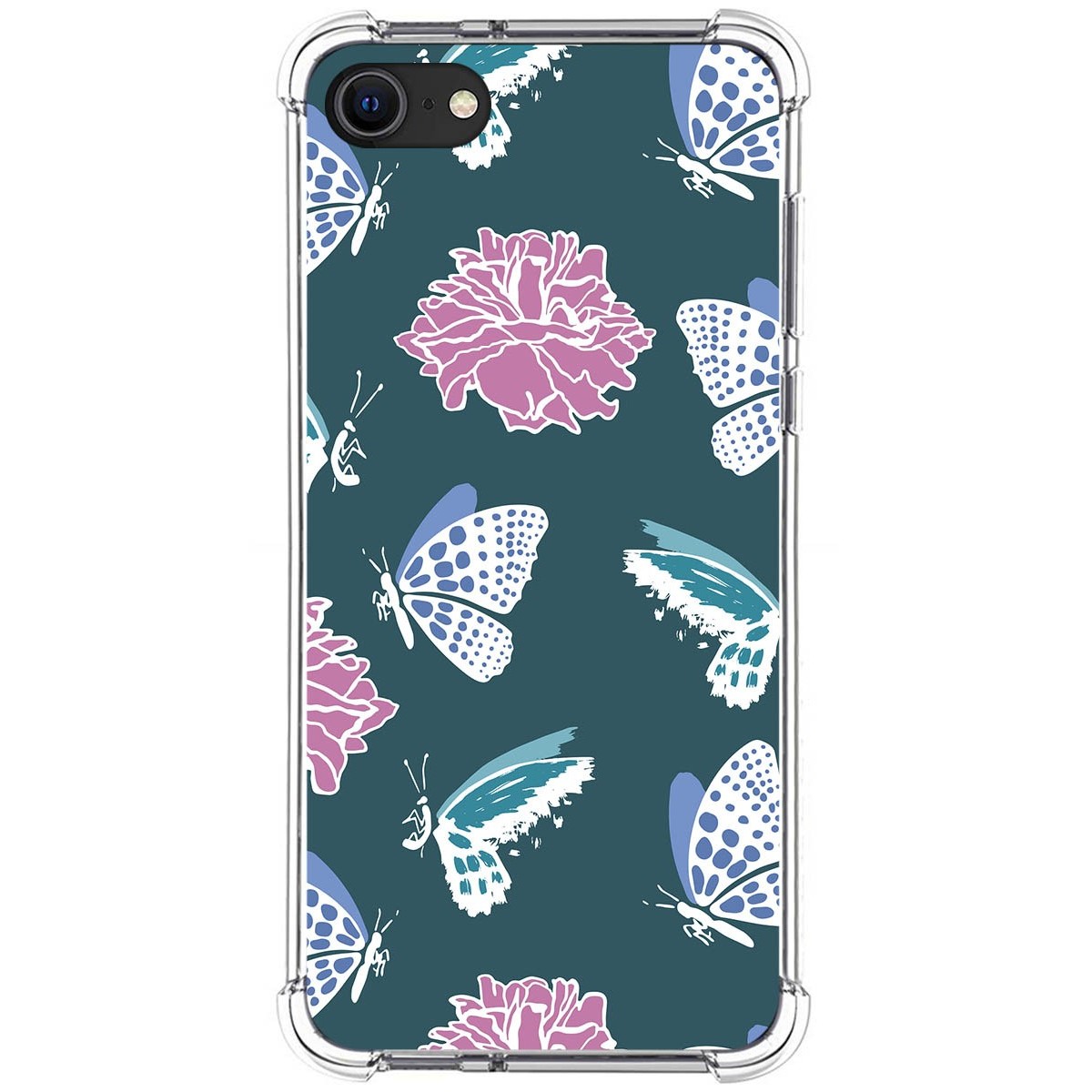 Funda Silicona Antigolpes para Iphone SE 2020 diseño Flores 10 Dibujos