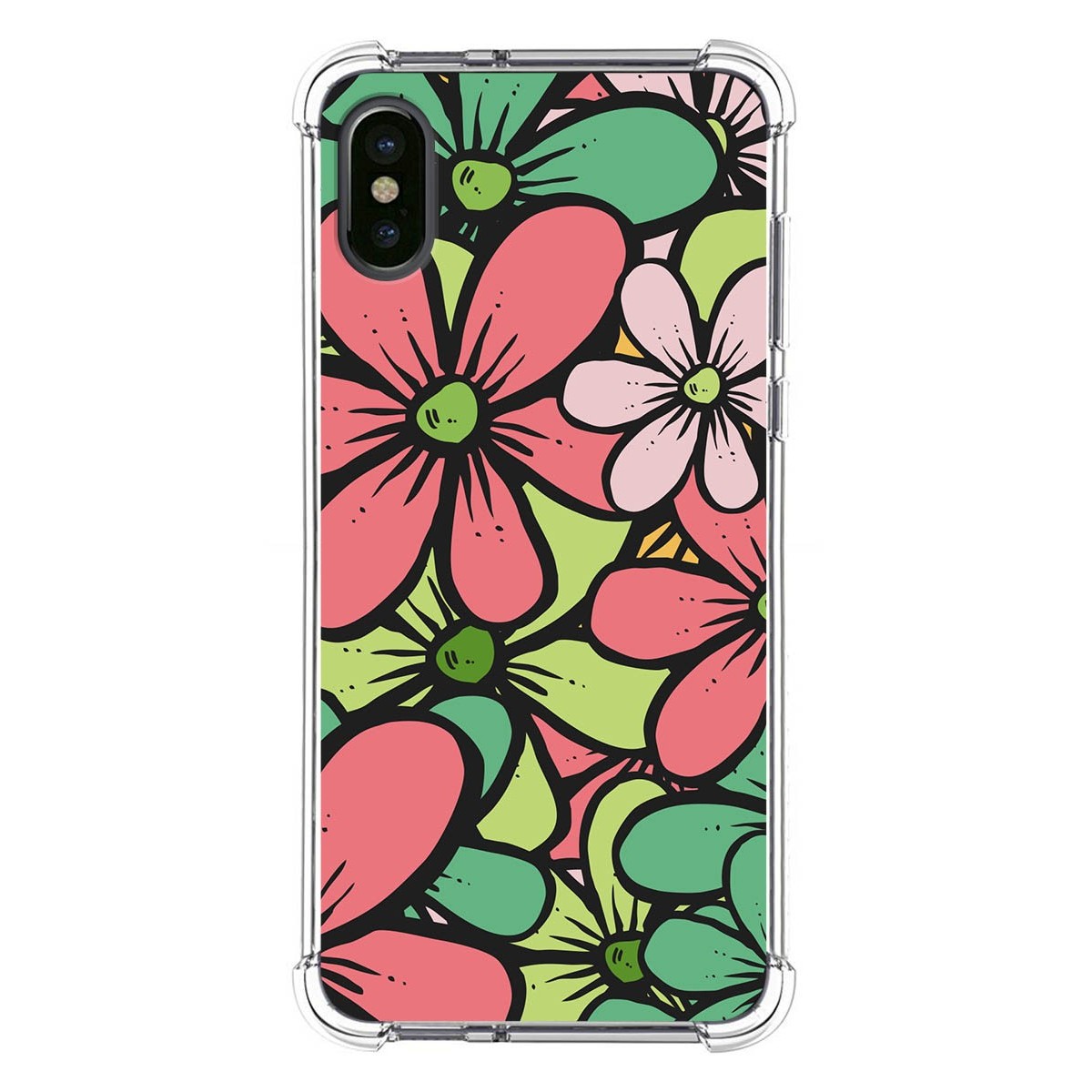 Funda Silicona Antigolpes para Iphone X / Xs diseño Flores 02 Dibujos