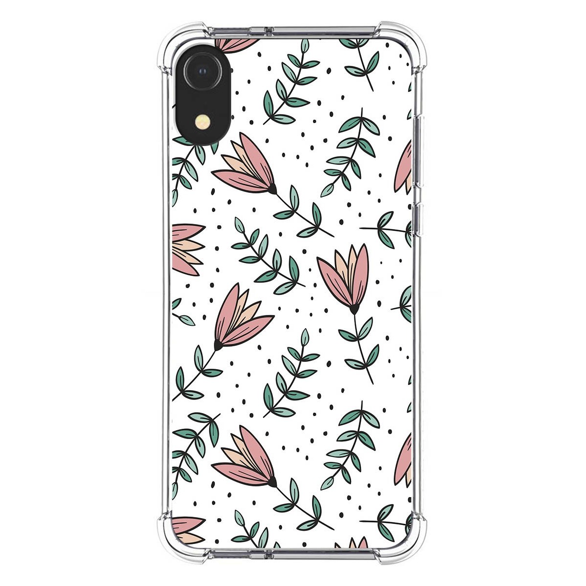 Funda Silicona Antigolpes para Iphone XR diseño Flores 01 Dibujos