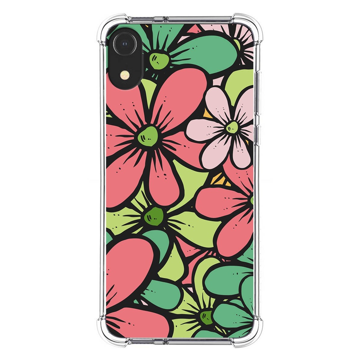 Funda Silicona Antigolpes para Iphone XR diseño Flores 02 Dibujos