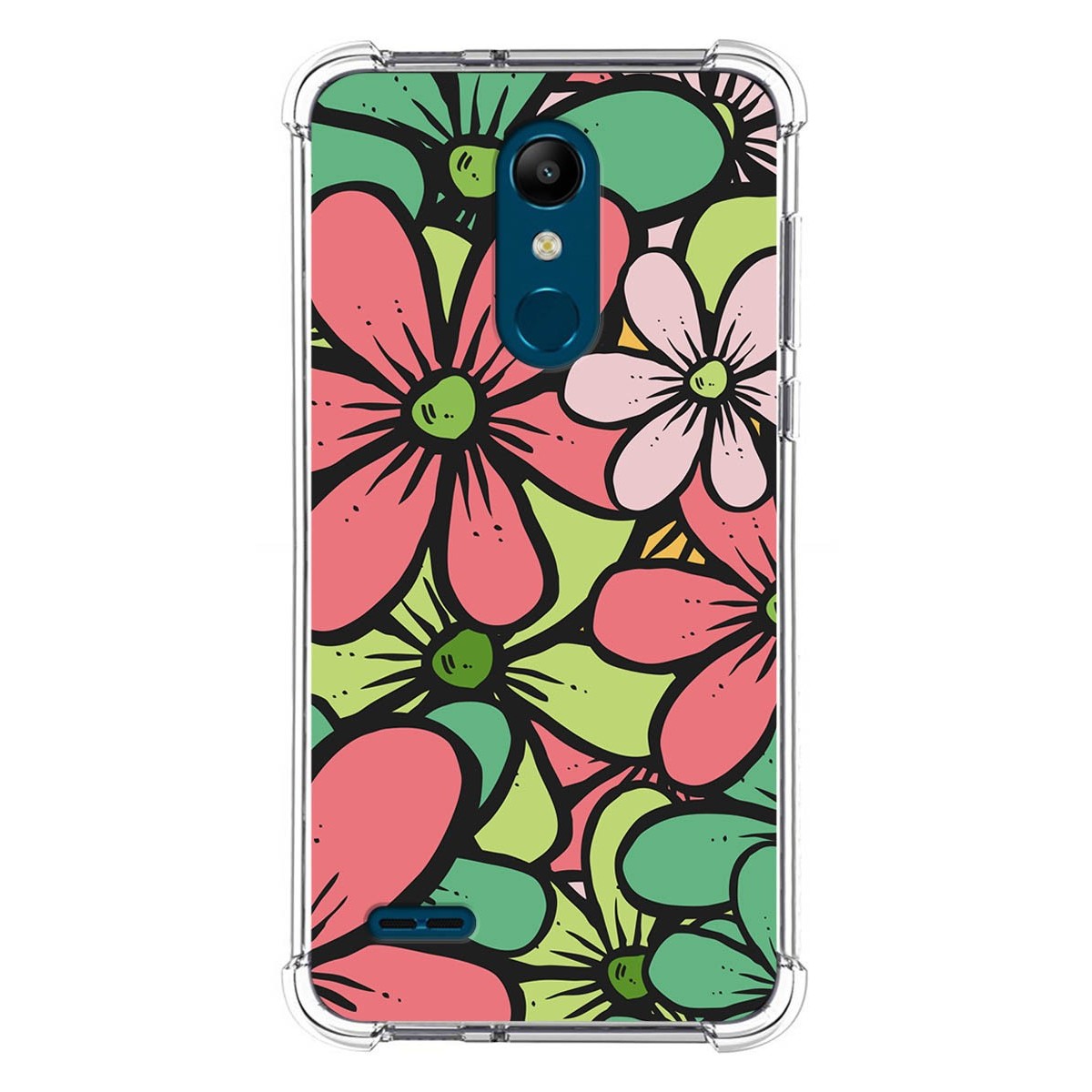 Funda Silicona Antigolpes para Lg k11 diseño Flores 02 Dibujos