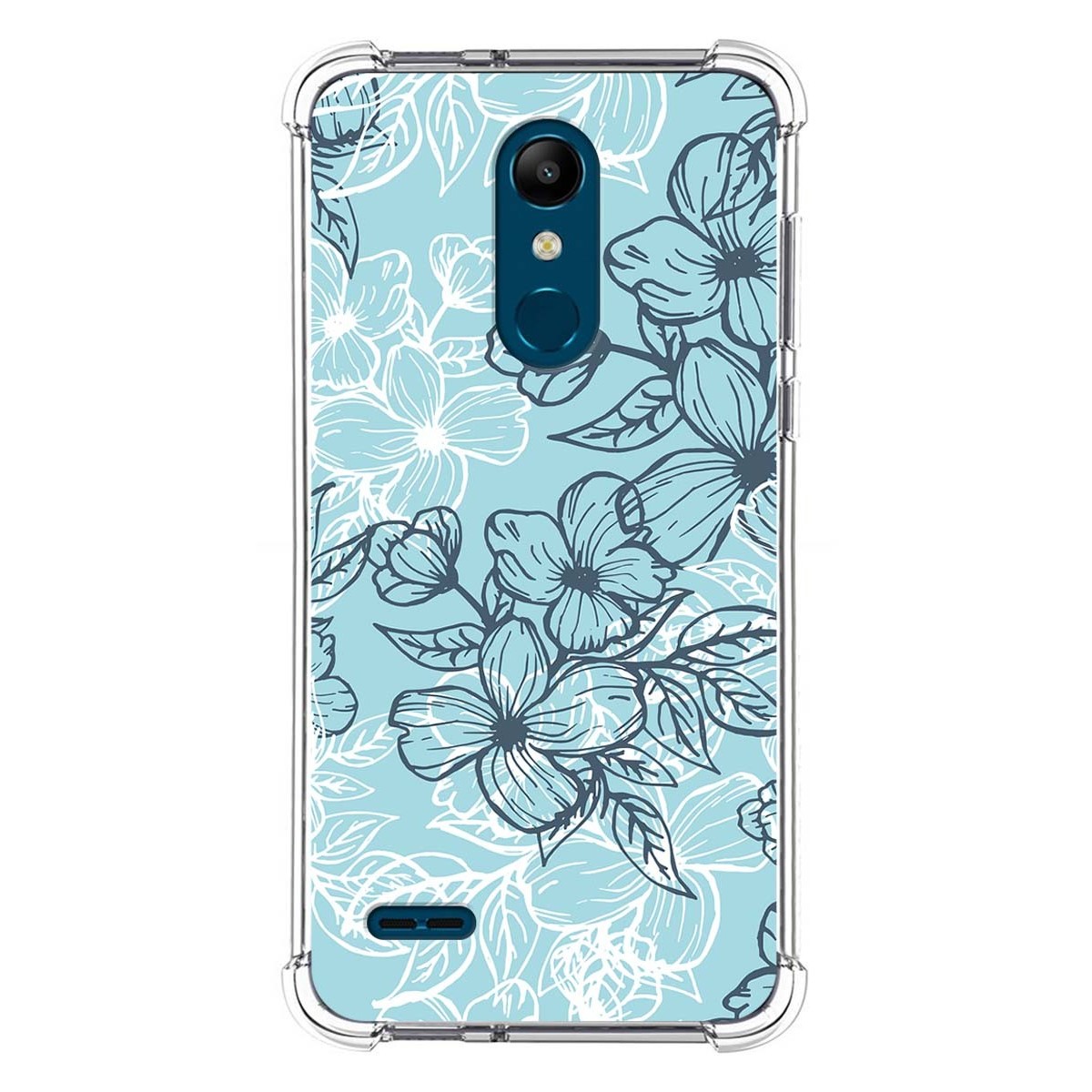 Funda Silicona Antigolpes para Lg k11 diseño Flores 03 Dibujos