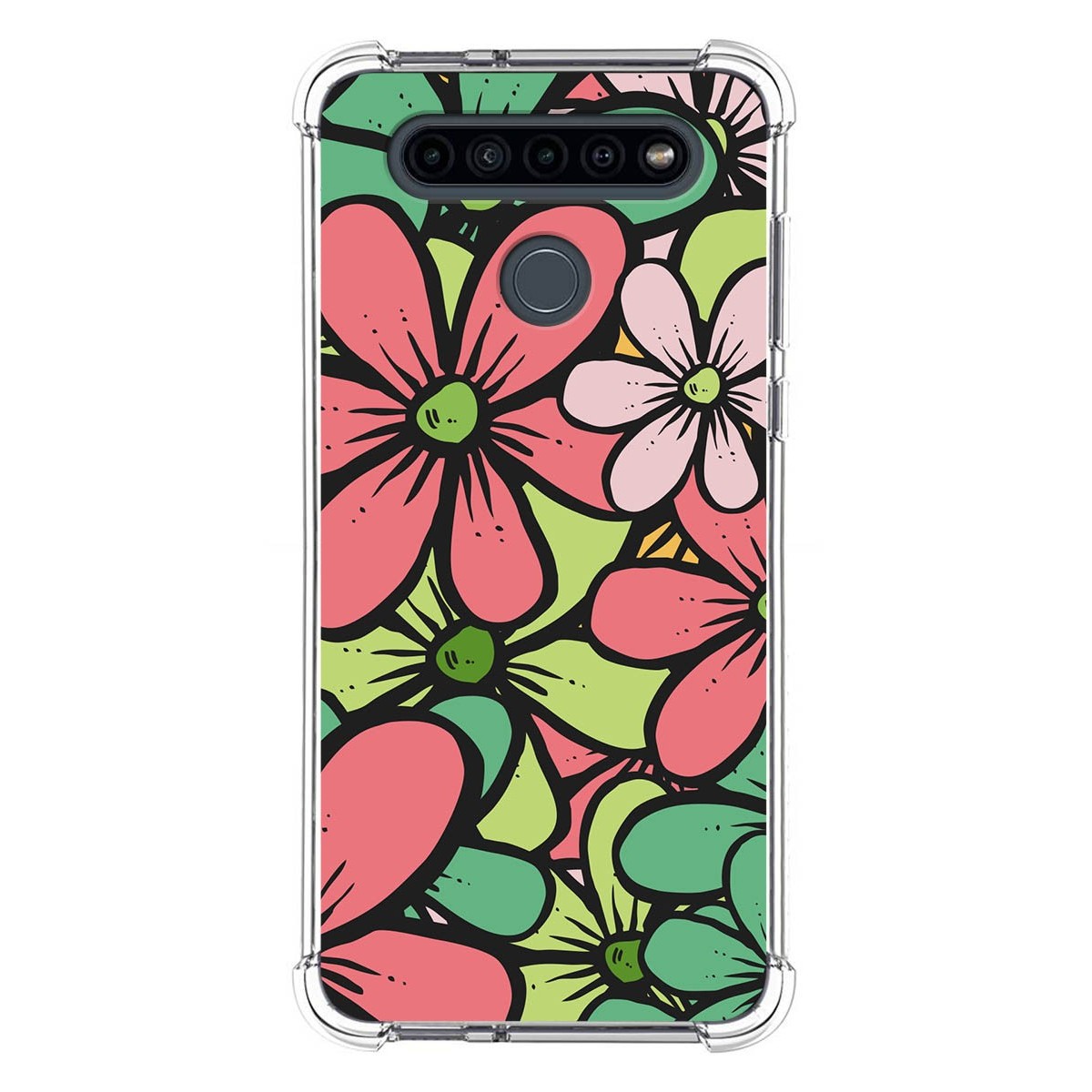 Funda Silicona Antigolpes para Lg K41s diseño Flores 02 Dibujos