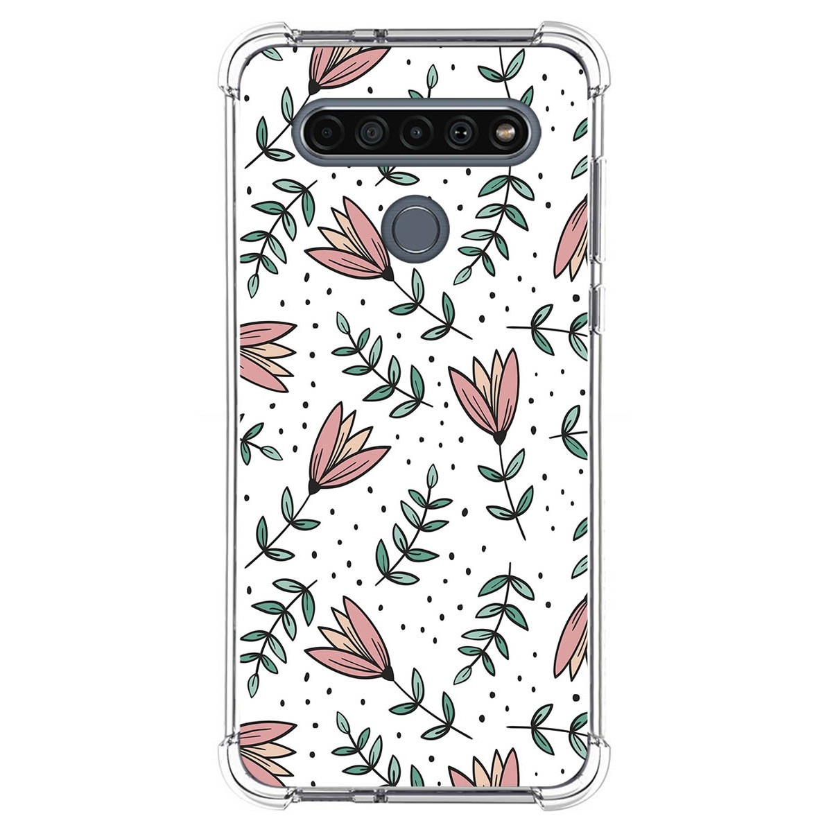 Funda Silicona Antigolpes para Lg K61 diseño Flores 01 Dibujos