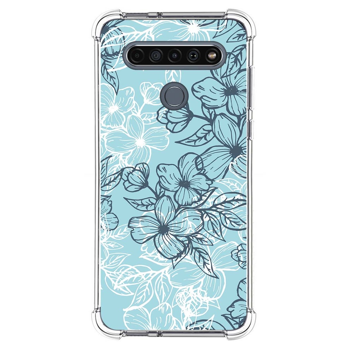 Funda Silicona Antigolpes para Lg K61 diseño Flores 03 Dibujos
