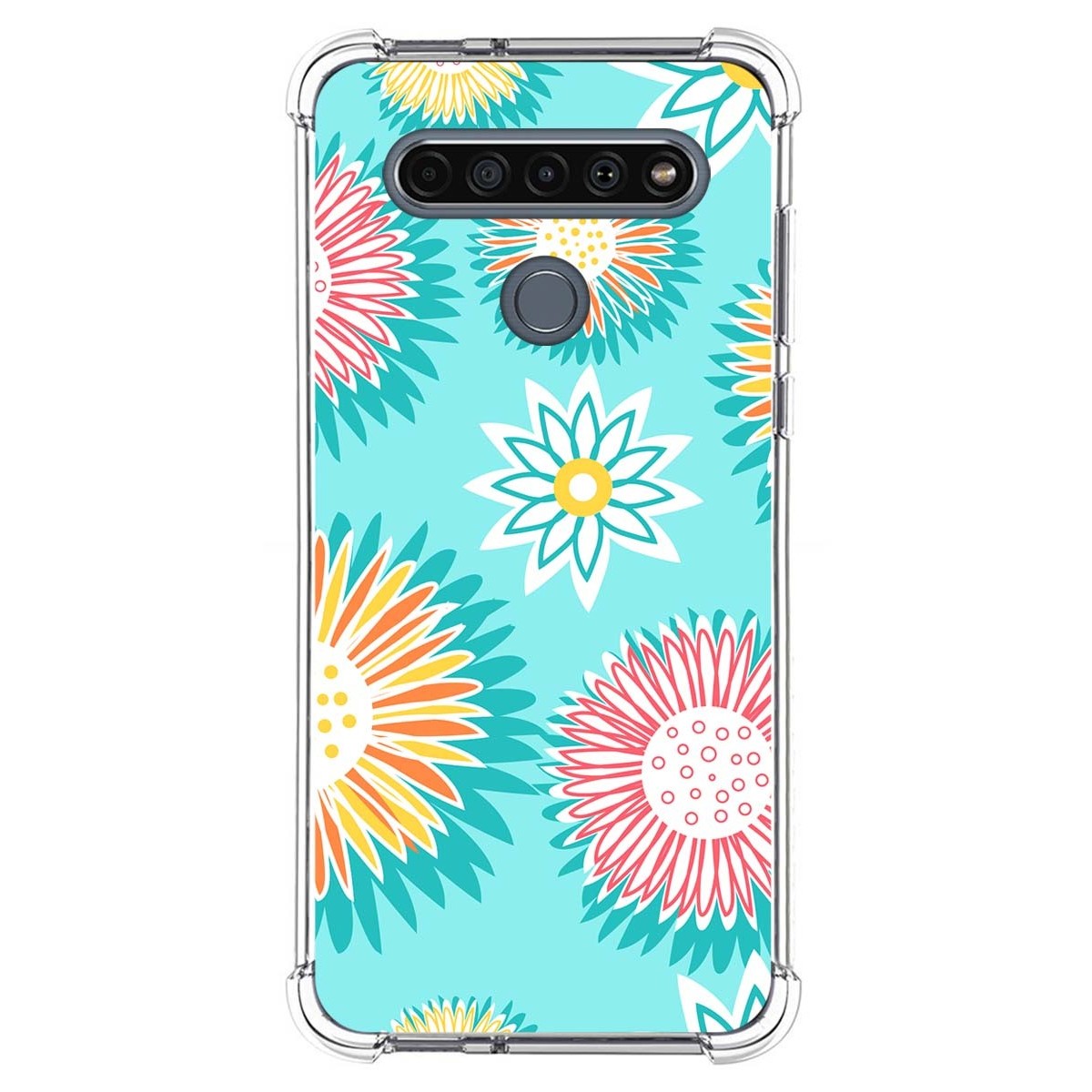 Funda Silicona Antigolpes para Lg K61 diseño Flores 05 Dibujos