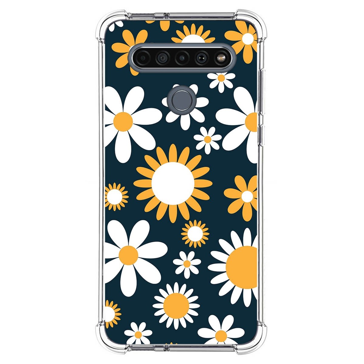 Funda Silicona Antigolpes para Lg K61 diseño Flores 08 Dibujos