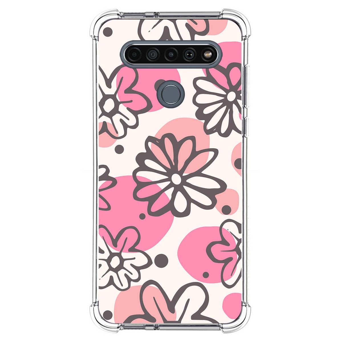Funda Silicona Antigolpes para Lg K61 diseño Flores 09 Dibujos